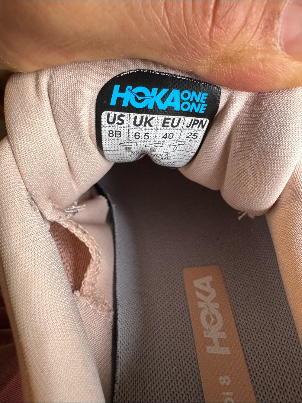 Hoka Beige Peach Running Shoes - Picture 4 of 14
